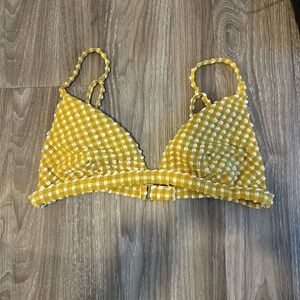 Yellow Gingham Bikini Top